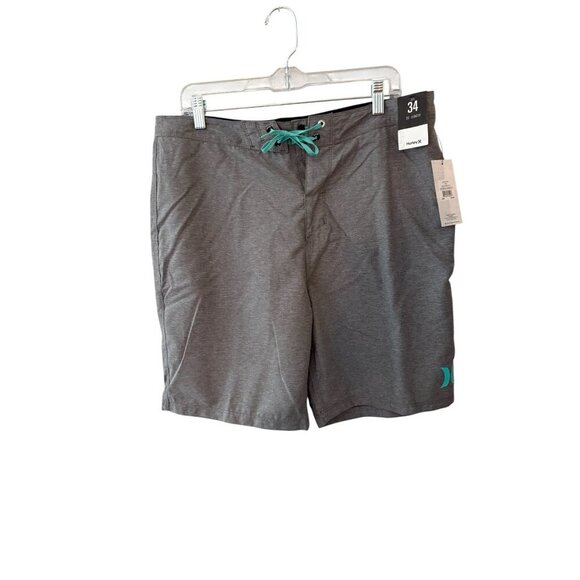 Hurley Mens Size 34 Gray  Board Shorts 20" Length Lightweight & Comfortable NWT - Picture 1 of 6